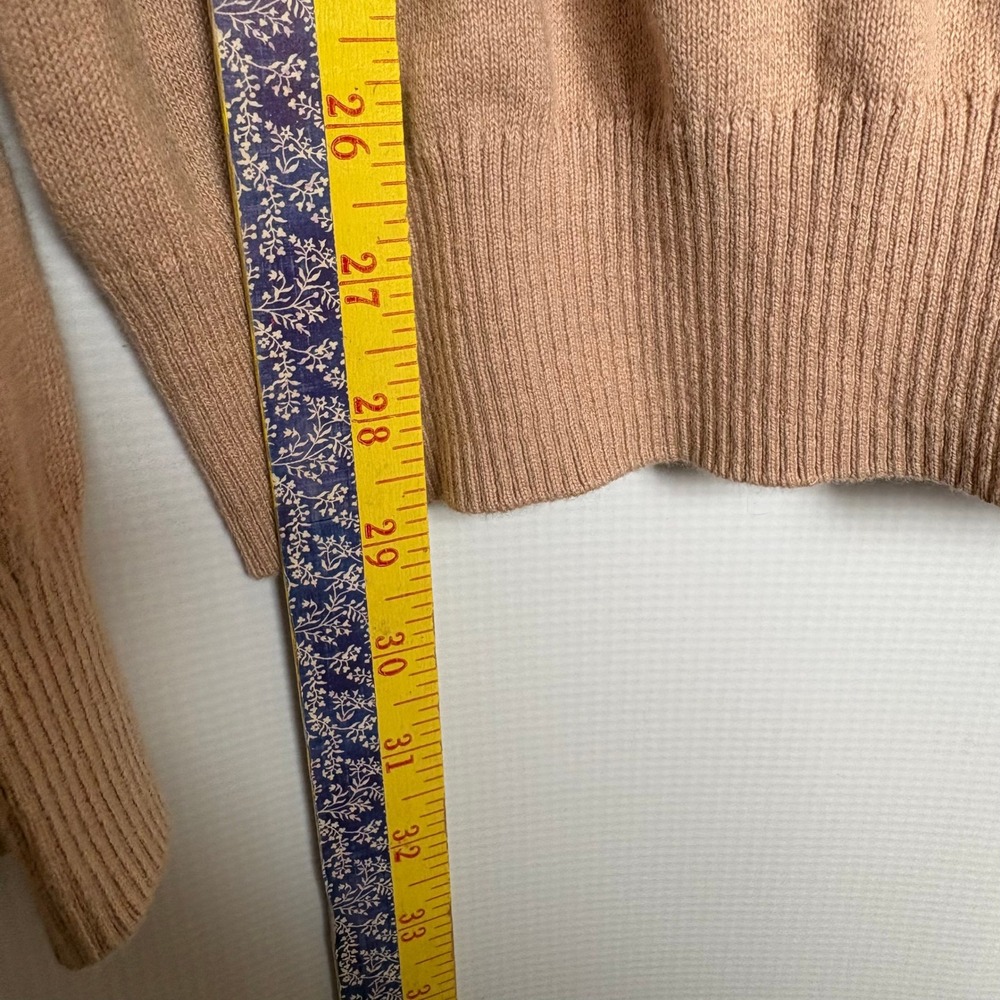 Hawker Rye Mens Cotton Cashmere Striped Henley Hoodie Sweater Tan Large Soft - Picture 7 of 9